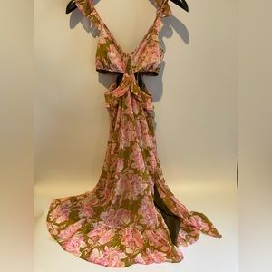 LIKELY Women's Katerina Dress Olive Oil/ Pink Sz. 0 (Retail $248)